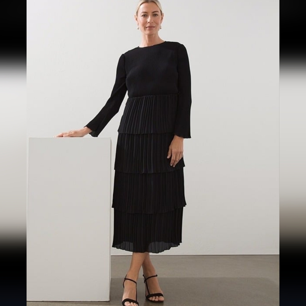 Chicos Black label Tiered Midi Dress